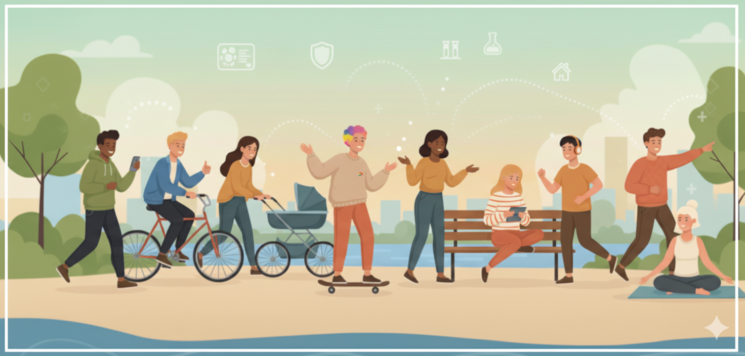 Diverse group of people representing Texas residents